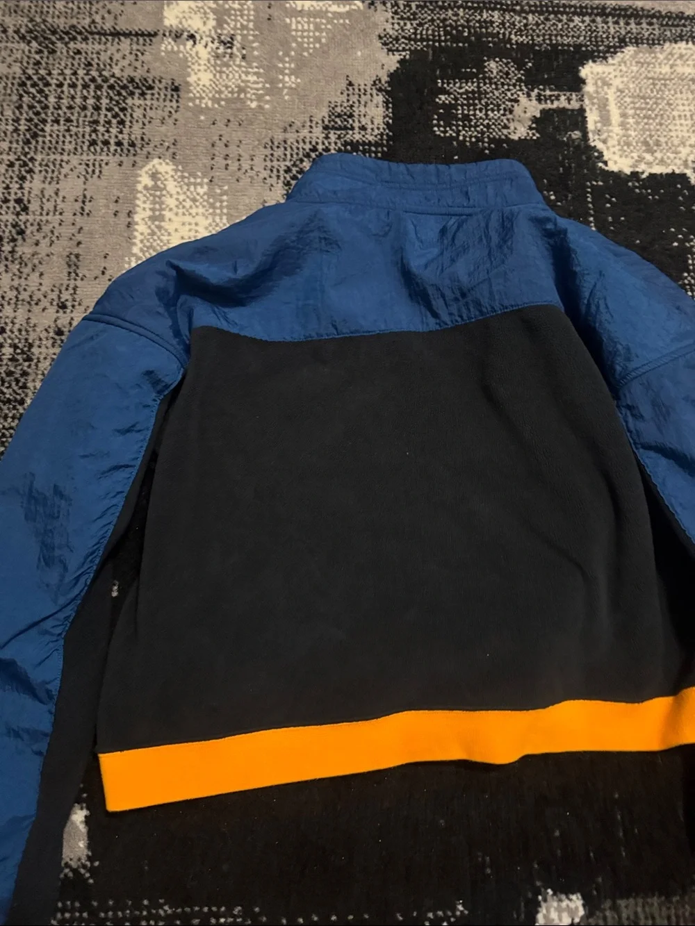 Nike Black and Blue Quarter-Zip Pullover with Orange Trim